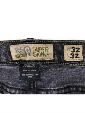 Tillys RSQ Tokyo Super Skinny Distressed Black Jeans Size 32/32